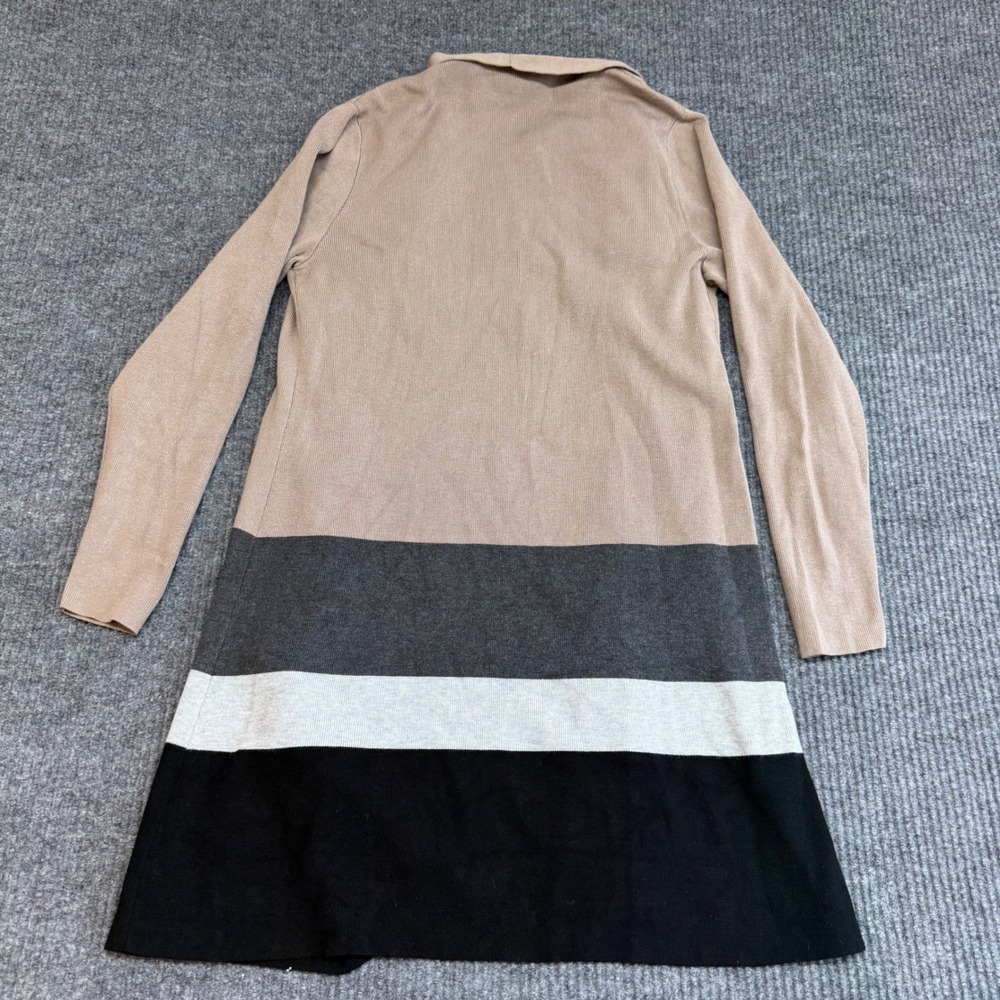 Belle by Kim Gravel Colorblock Cardigan Khaki Black Open Front XXS - Picture 8 of 9